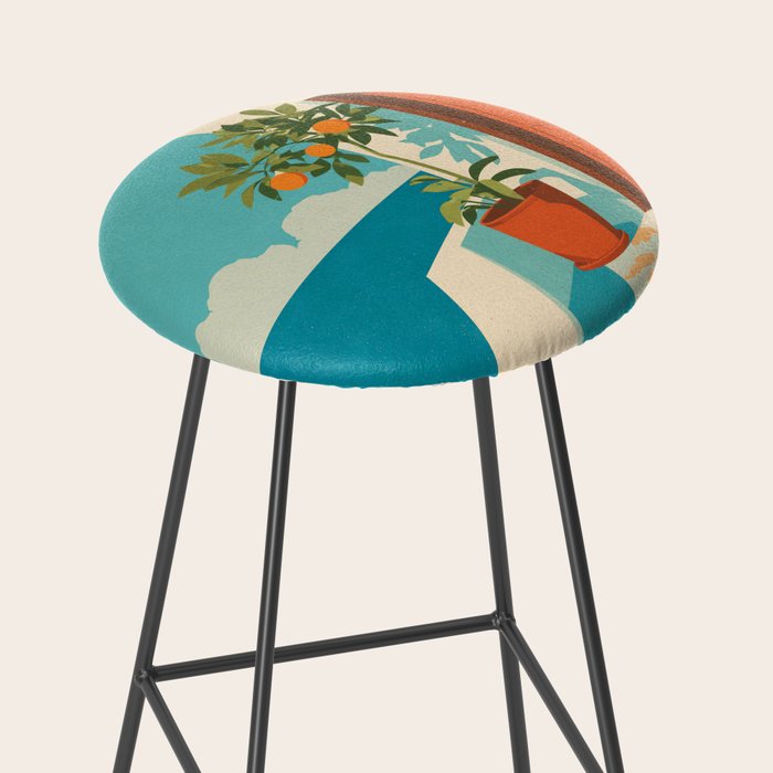 Mediterranean Balcony Orange Tree Stool Gallery Image 2