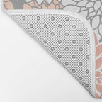 Dahlia Floral Blooms, Peach and Gray Bath Mat Gallery Image 2