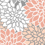 Dahlia Floral Blooms, Peach and Gray Coffee Mug Gallery Image 2