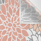 Dahlia Floral Blooms, Peach and Gray Wall Tapestry Gallery Image 3