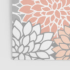 Dahlia Floral Blooms, Peach and Gray Poster Gallery Image 3