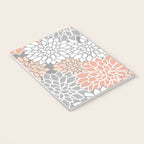 Dahlia Floral Blooms, Peach and Gray Notebook Gallery Image 3