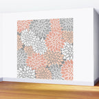 Dahlia Floral Blooms, Peach and Gray Wall Mural Gallery Image 2