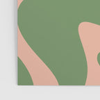Retro Liquid Swirl Contemporary Abstract Pattern 2 in Blush Pink and Vintage Green Poster Gallery Image 3