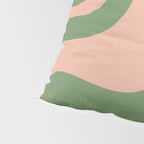 Retro Liquid Swirl Contemporary Abstract Pattern 2 in Blush Pink and Vintage Green Pillow Sham Gallery Image 4