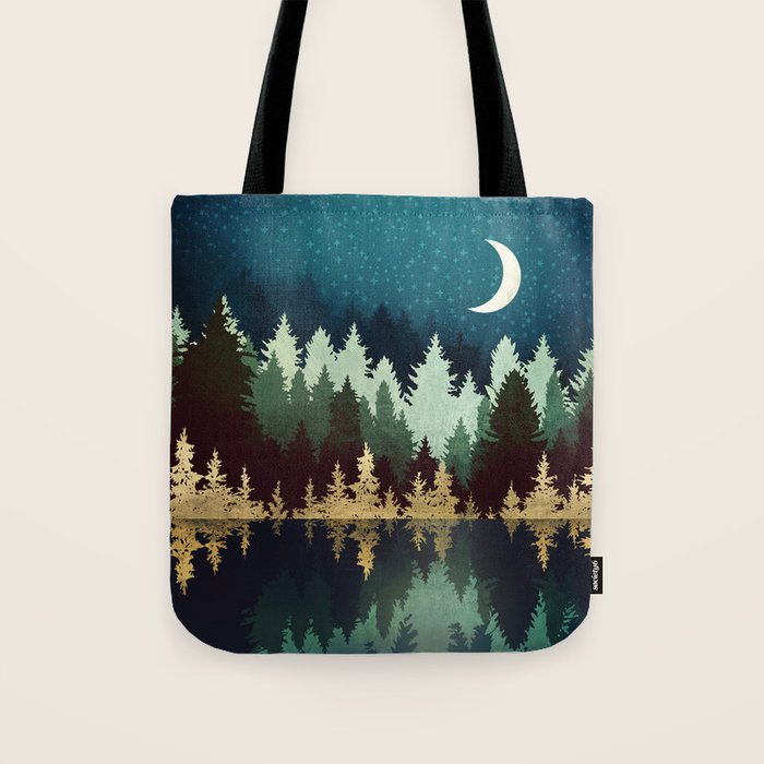 Star Forest Reflection Tote Bag Gallery Image 1