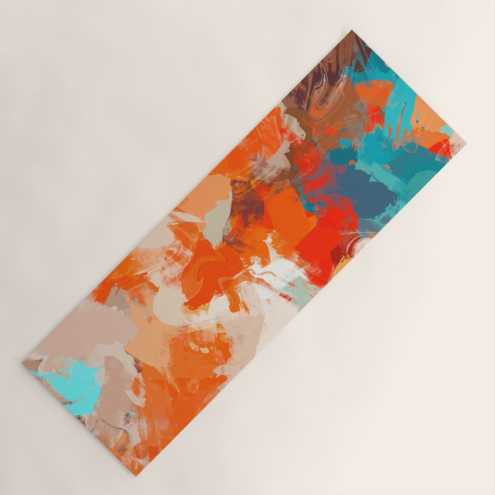 Pleasure, Abstract Painting Summer, Positivity Modern Bohemian Pop of Color Bright Good Vibes Yoga Mat Gallery Image 1