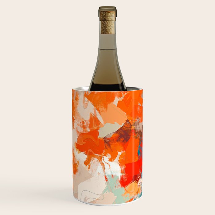 Pleasure, Abstract Painting Summer, Positivity Modern Bohemian Pop of Color Bright Good Vibes Wine Chiller Gallery Image 1