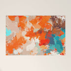 Pleasure, Abstract Painting Summer, Positivity Modern Bohemian Pop of Color Bright Good Vibes Welcome Mat Gallery Image 1