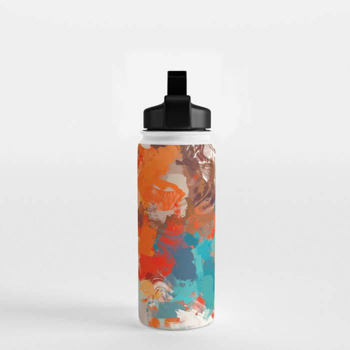Pleasure, Abstract Painting Summer, Positivity Modern Bohemian Pop of Color Bright Good Vibes Water Bottle Gallery Image 2