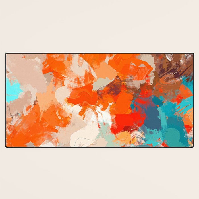 Pleasure, Abstract Painting Summer, Positivity Modern Bohemian Pop of Color Bright Good Vibes Desk Mat Gallery Image 3