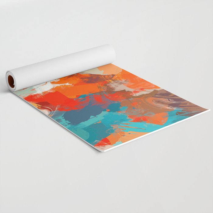 Pleasure, Abstract Painting Summer, Positivity Modern Bohemian Pop of Color Bright Good Vibes Yoga Mat Gallery Image 2