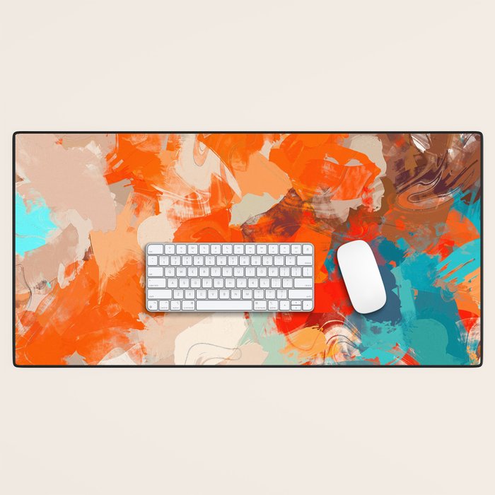 Pleasure, Abstract Painting Summer, Positivity Modern Bohemian Pop of Color Bright Good Vibes Desk Mat Gallery Image 1