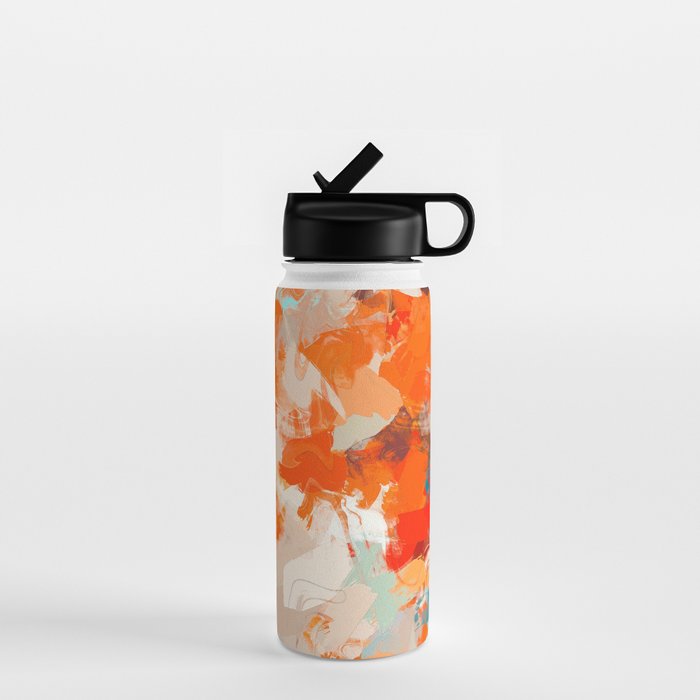 Pleasure, Abstract Painting Summer, Positivity Modern Bohemian Pop of Color Bright Good Vibes Water Bottle Gallery Image 1