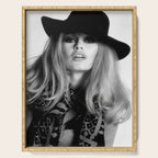 Brigitte Bardot Wearing Black Hat, Retro Fashion Art Serving Tray Gallery Image 1