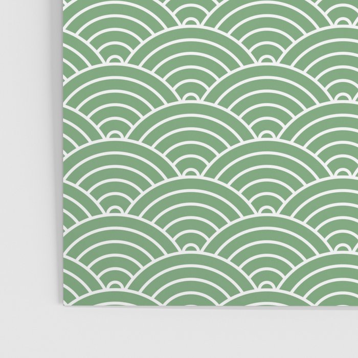 Japanese Waves Pattern Green Poster Gallery Image 3