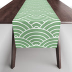 Japanese Waves Pattern Green Table Runner Gallery Image 1