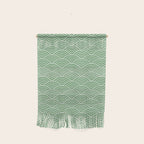 Japanese Waves Pattern Green Wall Hanging Gallery Image 1