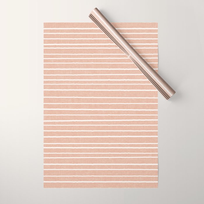 irregular stripes - peach Wrapping Paper Gallery Image 1