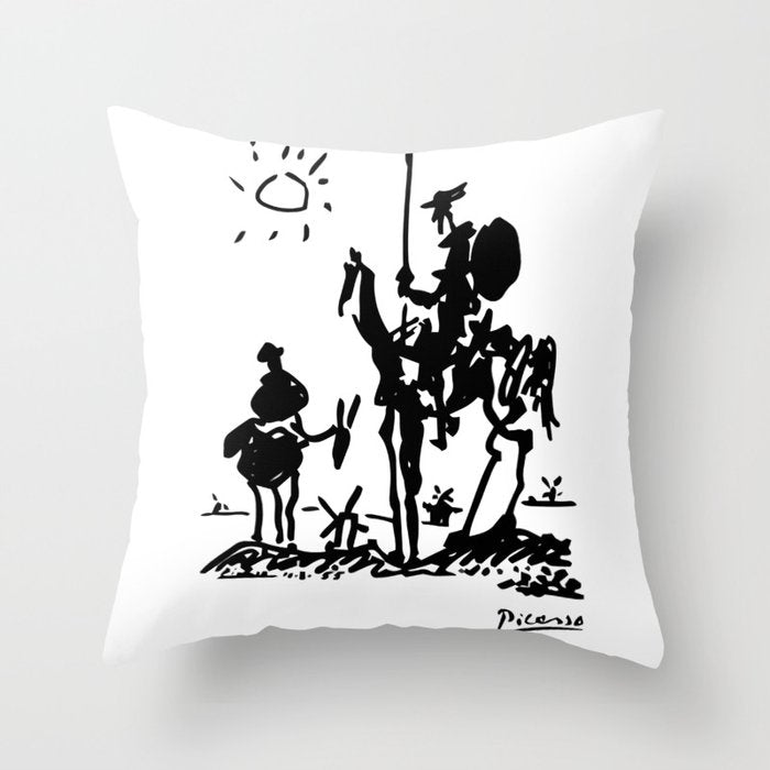 Picasso - Don Quixote 1955 Artwork Throw Pillow Gallery Image 6