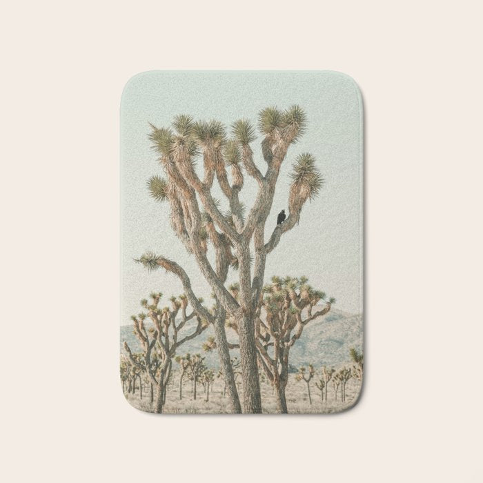 Joshua Tree With Crow - Modern Fine Art Photograph Bath Mat Gallery Image 1