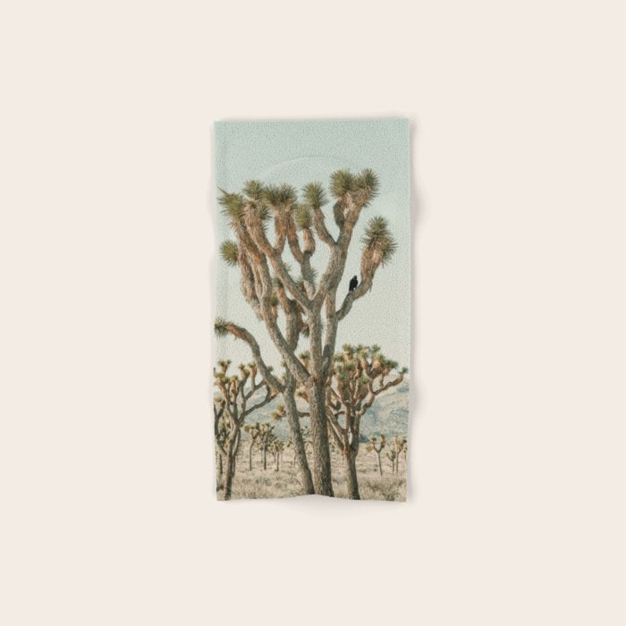 Joshua Tree With Crow - Modern Fine Art Photograph Bath Towel Gallery Image 1