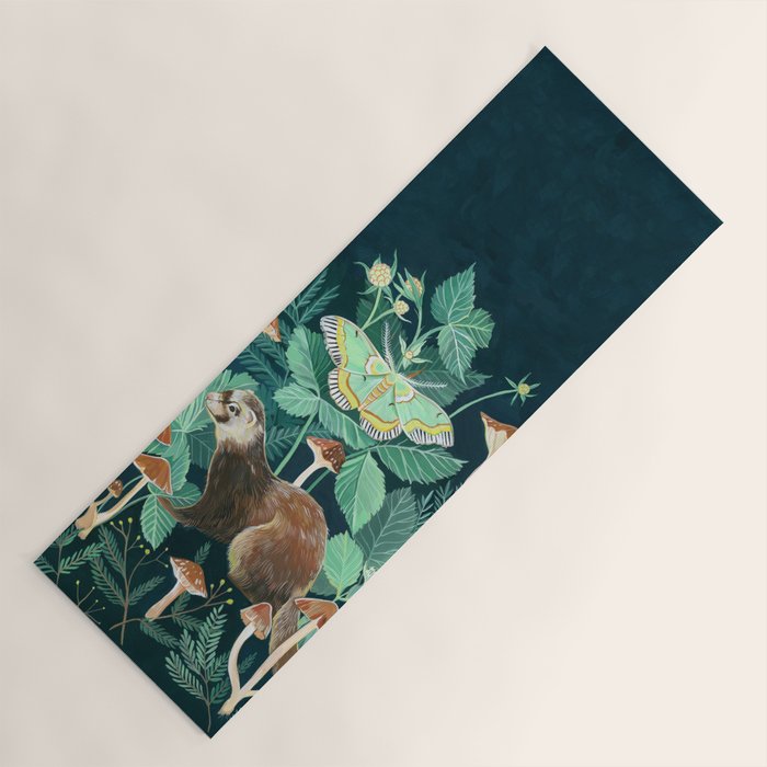 Ferret and Moth Yoga Mat Gallery Image 1
