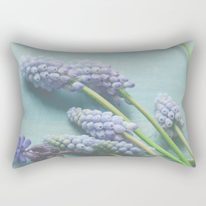 Blue Flowers Rectangular Pillow Gallery Image 2