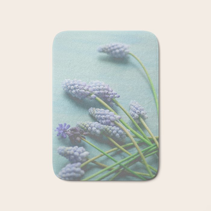 Blue Flowers Bath Mat Gallery Image 1