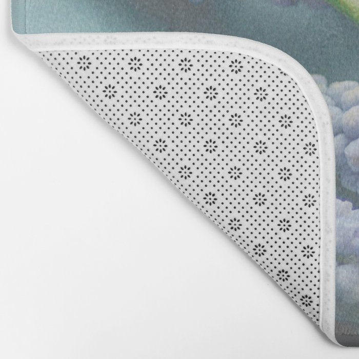 Blue Flowers Bath Mat Gallery Image 2