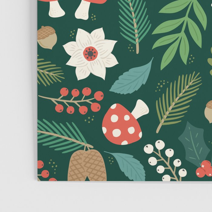 Woodland Holiday Botanicals Poster Gallery Image 3