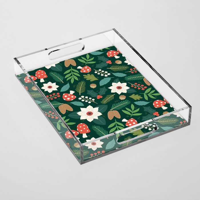 Woodland Holiday Botanicals Acrylic Tray Gallery Image 1