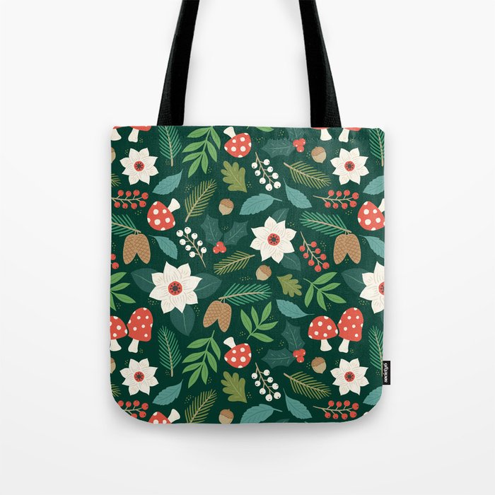 Woodland Holiday Botanicals Tote Bag Gallery Image 1