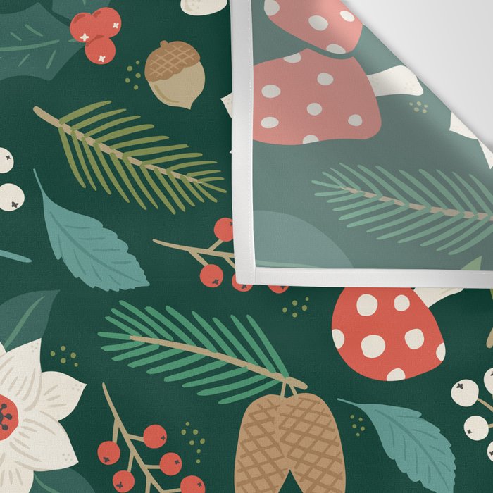 Woodland Holiday Botanicals Wall Tapestry Gallery Image 3