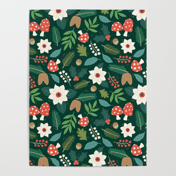 Woodland Holiday Botanicals Poster Gallery Image 1