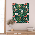 Woodland Holiday Botanicals Wall Tapestry Gallery Image 2