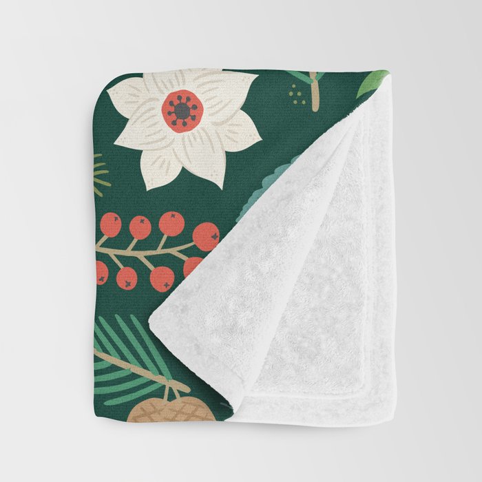 Woodland Holiday Botanicals Throw Blanket Gallery Image 3