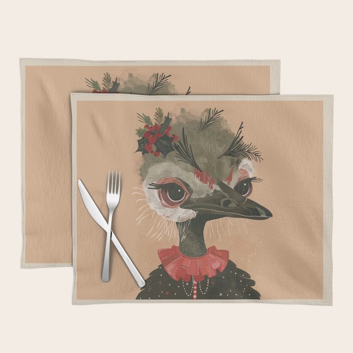 Festive Ostrich Placemat Gallery Image 1