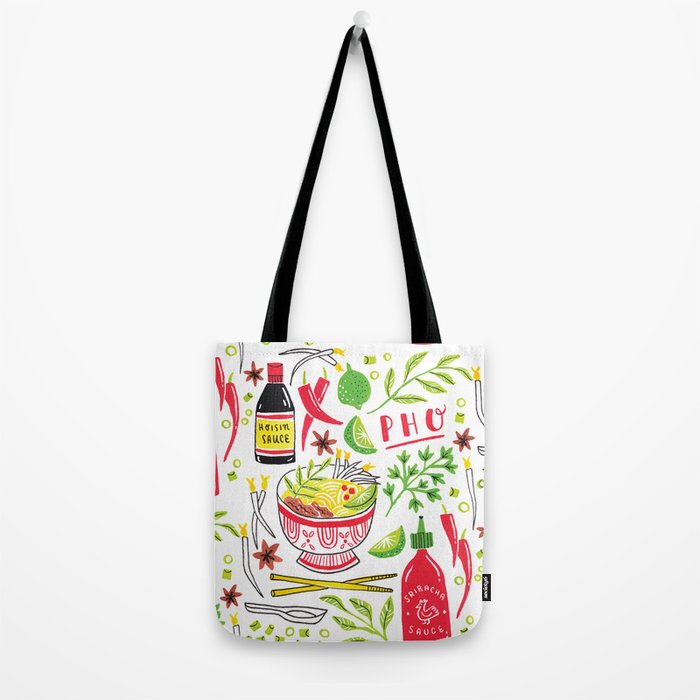 Vietnamese Pho Soup Sriracha Tote Bag Gallery Image 2