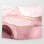 Blush Marble Art Landscape Wall Tapestry Gallery Image 4