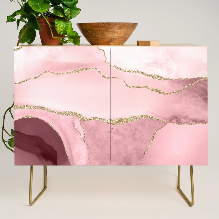 Blush Marble Art Landscape Credenza Gallery Image 1