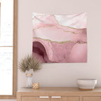 Blush Marble Art Landscape Wall Tapestry Gallery Image 2