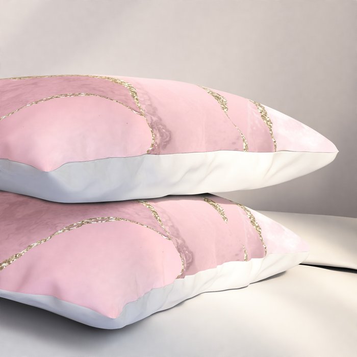 Blush Marble Art Landscape Pillow Sham Gallery Image 3