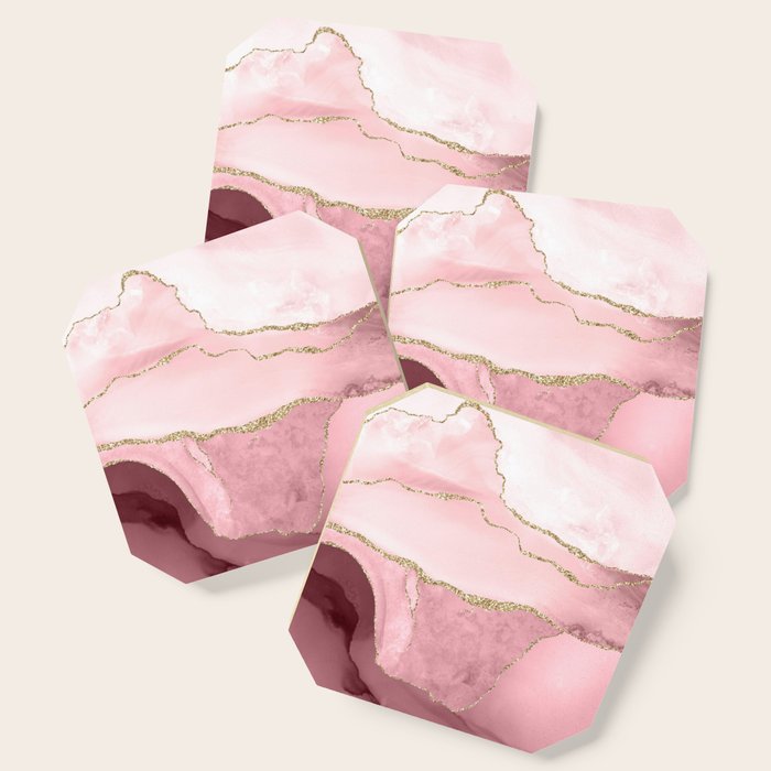 Blush Marble Art Landscape Coaster Gallery Image 1