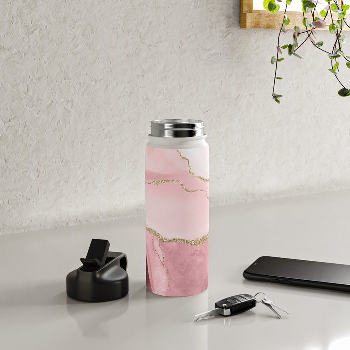 Blush Marble Art Landscape Water Bottle Gallery Image 5