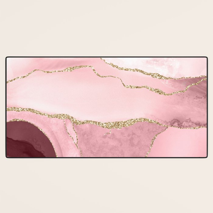 Blush Marble Art Landscape Desk Mat Gallery Image 3