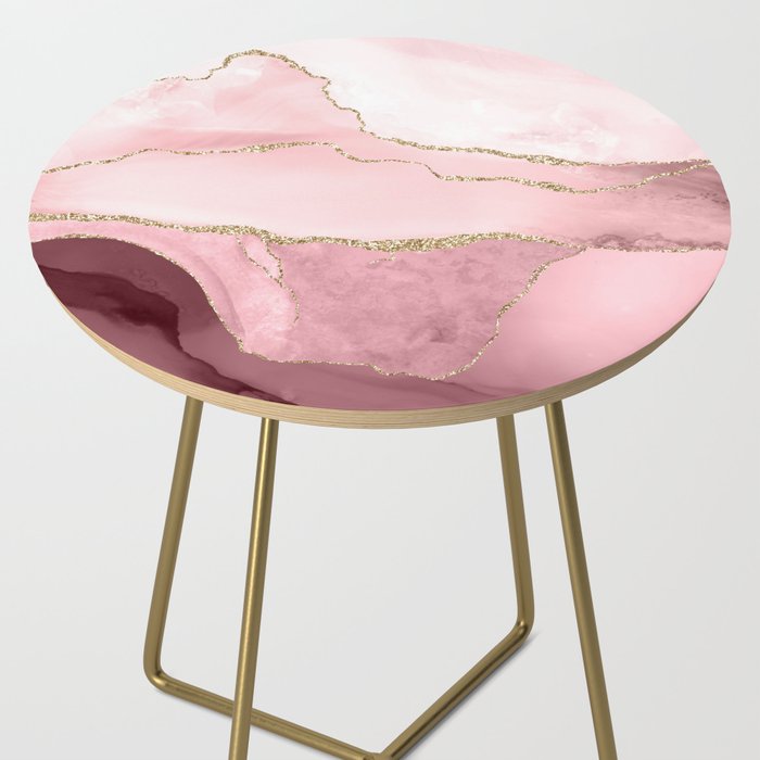 Blush Marble Art Landscape Side Table Gallery Image 2