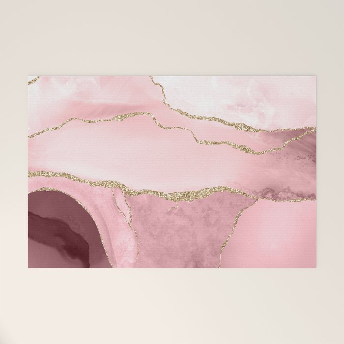 Blush Marble Art Landscape Welcome Mat Gallery Image 1