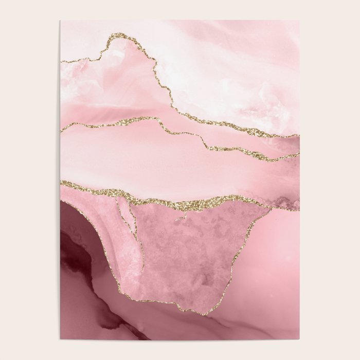 Blush Marble Art Landscape Poster Gallery Image 4