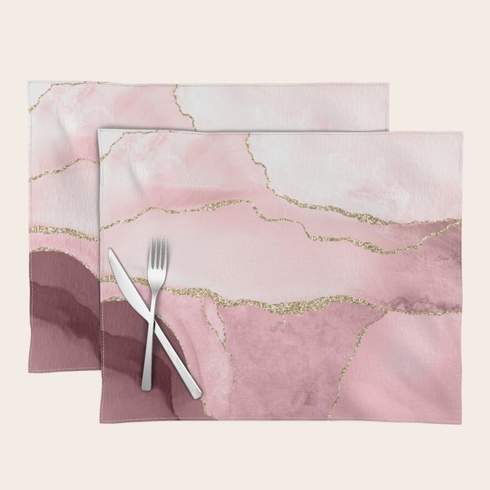 Blush Marble Art Landscape Placemat Gallery Image 1